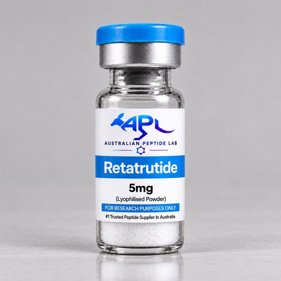 Retatrutide lyophilised research peptide vial — Australian Peptide Lab